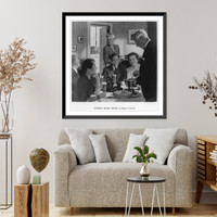 Historic Framed Print, American Home Life, 1947-1954, illus. sponsored by Amer. Brewers assoc., showing use of beer in homes: Father's Secret Recipe" by Douglas Crockwell",  17-7/8" x 21-7/8"