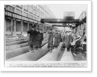 Navy Secretary Edwin Denby and staff touring Washington Navy Yard, inspecting large guns for battleships yet to be built, Vintage Poster