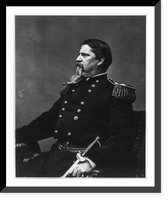 Historic Framed Print, [Winfield Scott Hancock, 1824-1886, half length portrait, seated, facing left; in uniform],  17-7/8" x 21-7/8"