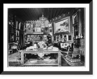 Library in Hearst home, Vintage Wall Art