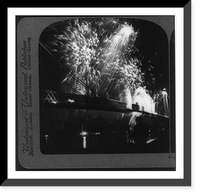 Wonderful fireworks, at opening of new bridge - looking from Manhattan E. to Brooklyn, New York, Vintage Print