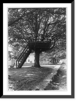 Group of people in tree house, Holiday Farm, Bantam Litchfield, Conn. Classic, Vintage Poster