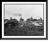 Ruins of B. & O. Roundhouse, East St. Louis, Ill., after tornado of 1896, Historic Reproduction