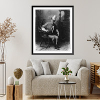 Joseph Jefferson, 1829-1905, full length, seated, facing slightly right; wearing theatrical costume as Rip Van Winkle, Antique Poster