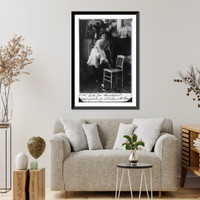 Historic Framed Print, [Young woman in glamourous, erotic poses: Late for Breakfast" - in negligee,  putting on high-button shoes]",  17-7/8" x 21-7/8"