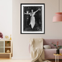 Historic Framed Print, [Isabella (Stewart) Gardner, 1840-1924, full length portrait, standing, facing left],  17-7/8" x 21-7/8"