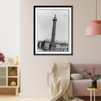 Historic Framed Print, [Column, Place Vend&ocirc;me].E. Baldus.,  17-7/8" x 21-7/8"