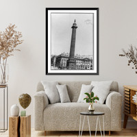 Historic Framed Print, [Column, Place Vend&ocirc;me].E. Baldus.,  17-7/8" x 21-7/8"