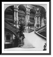 Historic Framed Print, Grand Staircase, Grand Opera, Paris, France,  17-7/8" x 21-7/8"