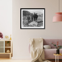 In the bed of Nugget Creek - a large nugget of pure native copper with standing room for four, Vintage Poster