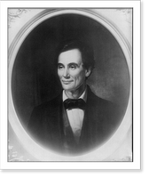 Historic Framed Print, [Abraham Lincoln, head and shoulders portrait, facing left; in oval],  17-7/8" x 21-7/8"