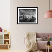 Historic Framed Print, [U.S. Naval prison at Portsmouth, N.H., 1915-16: Bowling alleys for candle pins],  17-7/8" x 21-7/8"