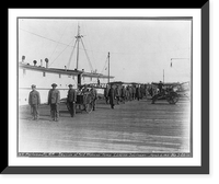Historic Framed Print, [U.S. Naval prison at Portsmouth, N.H., 1915-16: yard working force leaving Southery],  17-7/8" x 21-7/8"