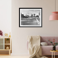 Historic Framed Print, [U.S. Naval prison at Portsmouth, N.H., 1915-16: street, fence and walk - work done by prisoners],  17-7/8" x 21-7/8"