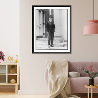 Historic Framed Print, [George Creel, 1876-1953, full length portrait, standing, facing left; on steps outside the White House],  17-7/8" x 21-7/8"