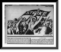 Historic Framed Print, [Mass procession of workers carrying Strike" banner. (Gastonia,  N.C.,  textile strike?)]",  17-7/8" x 21-7/8"