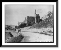 Historic Framed Print, Tower of David, Jerusalem,  17-7/8" x 21-7/8"