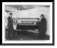 Historic Framed Print, [Two men with automatic card sorting machine used for census taking],  17-7/8" x 21-7/8"