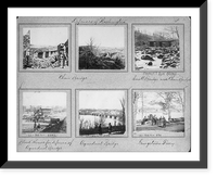 Defense of Washington - 6 views: 2 views of Chain Bridge, Pimmitt Run Bridge (small bridge near Chain Bridge), Block House for defense of Aqueduct Bridge, and Georgetown Ferry Classic Wall Art Pr