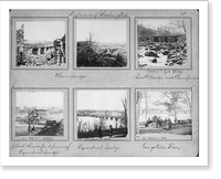Defense of Washington - 6 views: 2 views of Chain Bridge, Pimmitt Run Bridge (small bridge near Chain Bridge), Block House for defense of Aqueduct Bridge, and Georgetown Ferry Classic Wall Art Pr