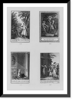 Two scenes of man talking to monster in garden, Antique Wall Art