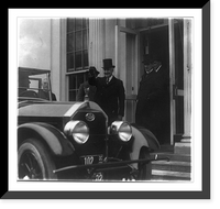 President Harding leaving the White House for the Senate with the treaties signed by Arms Conference, Antique Print