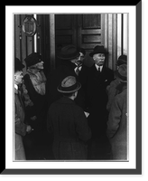 Colonel House, Mrs. House, and newspaper men leaving the Washington home of Henry White after visit with Clemenceau, Antique Poster
