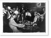 Scenes of open gambling in Reno, Nevada casinos: game of faro; many spectators, Vintage Wall Art