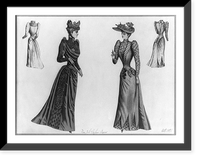 Historic Framed Print, [Two women wearing fashionable, full-length dresses; back of each dress is also shown] - 3,  17-7/8" x 21-7/8"
