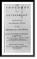 Title page of Thoughts on Government" by John Adams, 1776", Antique Poster