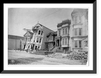 Historic Framed Print, Effect of the earthquake on dwelling houses, San Francisco, Calif.,  17-7/8" x 21-7/8"