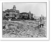 Historic Framed Print, Edge of burned district, corner of Franklin and Sacramento Streets, San Francisco, Calif.,  17-7/8" x 21-7/8"