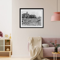 Historic Framed Print, Edge of burned district, corner of Franklin and Sacramento Streets, San Francisco, Calif.,  17-7/8" x 21-7/8"
