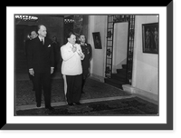 Visit of Sumner Welles to Hermann G&ouml;ring's home at Carinhall - Welles and G&ouml;ring walking across art gallery, Historic Print