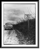 Hull, Cordell 1871-1955 - Cordell Hull Highway road marker, Historic Print