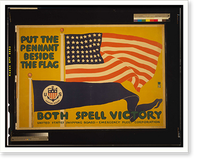 Put the pennant beside the flag. Both spell victory United States Shipping Board Emergency Fleet Corporation.Carey Print Lith. N.Y, Vintage Wall Art