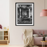 Historic Framed Print, The Sarpy Plantation below the city,  17-7/8" x 21-7/8"