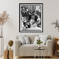 Historic Framed Print, [President Roosevelt conferring with the King of Arabia aboard U.S. warship, Cairo, Egypt],  17-7/8" x 21-7/8"