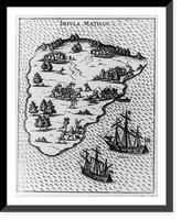 Historic Framed Print, Insula Mathan,  17-7/8" x 21-7/8"