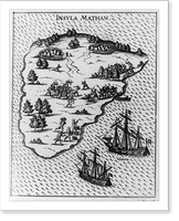 Historic Framed Print, Insula Mathan,  17-7/8" x 21-7/8"