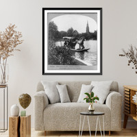 Historic Framed Print, Boston. The swan boats - Public Garden,  17-7/8" x 21-7/8"