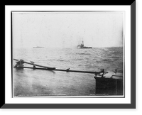 Historic Framed Print, U.S.S. OREGON engaging shore batteries at Santiago [de Cuba],  17-7/8" x 21-7/8"