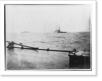 Historic Framed Print, U.S.S. OREGON engaging shore batteries at Santiago [de Cuba],  17-7/8" x 21-7/8"