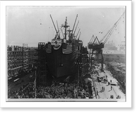 Launching day of the world record ship, the ROBERT E. PEARY, 12 Nov. 1942, Antique Wall Art