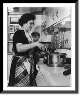 No cooking over campfires for today's pioneers, Vintage Print