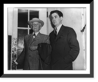 Architect Frank Lloyd Wright and Robert Richman, director of the Institute of Contemporary Art, at door of the White House, Vintage Poster