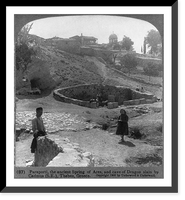Paraporti, the ancient spring of Ares, and cave of dragon slain by Cadmus (S.E.), Thebes, Greece, Vintage Poster