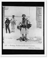 Historic Framed Print, Poultry pedlar in Greek costume, Athens, Greece,  17-7/8" x 21-7/8"