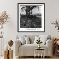 Greek peasant woman spinning yarn by hand, Vintage Wall Art
