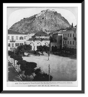 The square in Nauplia and the rocky fastness of Palamidi, Greece Classic, Antique Print